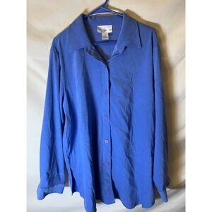 Susan Graver QVC Womens Plus Size 1X Tunic Top Shirt‎ blouse Blue Super Soft